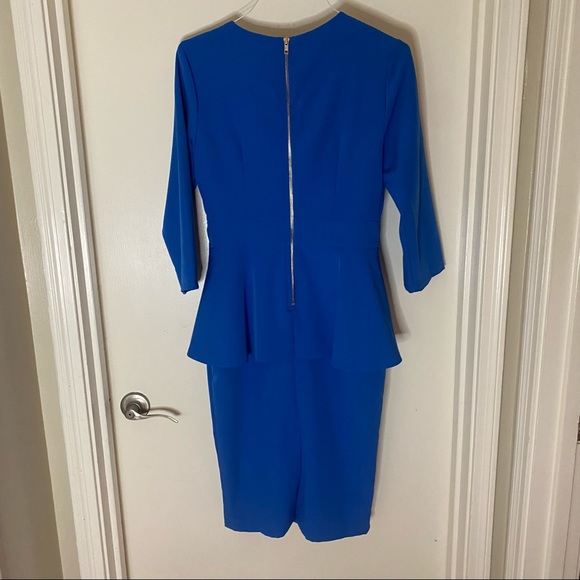 NWT Blue Peplum Work Dress - Picture 3 of 4